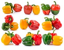 Satz Pfeffer auf weißem Hintergrund Lizenzfreies Stockfoto Satz Pfeffer auf weißem Hintergrund Lizenzfreies Stockfoto