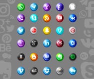Satz populäre Social Media-Ikonen stock abbildung Satz populäre Social Media-Ikonen stock abbildung