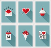 Satz romantische Valentinsgrußtagessymbole. Vektorillustration lizenzfreie abbildung Satz romantische Valentinsgrußtagessymbole. Vektorillustration lizenzfreie abbildung