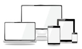 Satz tragbare Geräte, smartphone, Tablette-PC, Laptop vektor abbildung Satz tragbare Geräte, smartphone, Tablette-PC, Laptop vektor abbildung