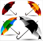 Satz verschiedene farbige Regenschirme stock abbildung Satz verschiedene farbige Regenschirme stock abbildung