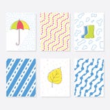 Satz von 6 netten kreativen Karten-Schablonen mit Autumn Theme Design Hand gezeichnete Karte für Jahrestag, Geburtstag, Partei-Ei lizenzfreie abbildung Satz von 6 netten kreativen Karten-Schablonen mit Autumn Theme Design Hand gezeichnete Karte für Jahrestag, Geburtstag, Partei-Ei lizenzfreie abbildung