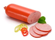 Saucisse et parts de jambon photographie stock Saucisse et parts de jambon photographie stock