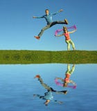 Saut de couples sur l'herbe Saut de couples sur l'herbe