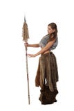 Savage girl with a spear stock photography Savage girl with a spear stock photography