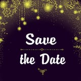 Save the Date Invitation Card with Holiday Lights royalty free illustration Save the Date Invitation Card with Holiday Lights royalty free illustration