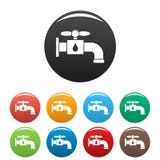 Save water tap icons set color stock illustration Save water tap icons set color stock illustration