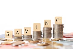 SAVING TEXT WRITTEN ON BLOCK royalty free stock image SAVING TEXT WRITTEN ON BLOCK royalty free stock image