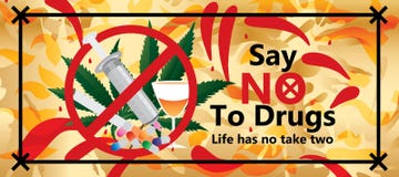 Say no to drugs poster stock illustration. Illustration of heroin ...