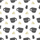 Scandinavian nordic seamless pattern. Hand drawn trendy decoration backdrop royalty free illustration Scandinavian nordic seamless pattern. Hand drawn trendy decoration backdrop royalty free illustration