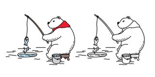 Scarabocchio dell'illustrazione della sciarpa del carattere di pesca di logo del fumetto dell'icona dell'orso polare di vettore d royalty illustrazione gratis Scarabocchio dell'illustrazione della sciarpa del carattere di pesca di logo del fumetto dell'icona dell'orso polare di vettore d royalty illustrazione gratis