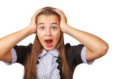 Scared Teen Girl Screaming In Horror Stock Image Scared Teen Girl Screaming In Horror Stock Image