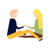 Scene with adorable romantic couple royalty free illustration Scene with adorable romantic couple royalty free illustration