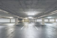 Scene of empty cement Parking Garage interior in the mall.. royalty free stock photography Scene of empty cement Parking Garage interior in the mall.. royalty free stock photography