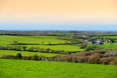 Scenic Cornish fields under evening sky, Cornwall, England royalty free stock image Scenic Cornish fields under evening sky, Cornwall, England royalty free stock image