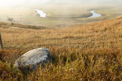 Scenic misty view of the Sheyenne River royalty free stock image Scenic misty view of the Sheyenne River royalty free stock image