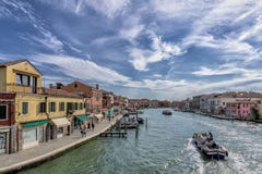 Scenic view over the canal, Murano Island, Venice, Italy royalty free stock photos Scenic view over the canal, Murano Island, Venice, Italy royalty free stock photos