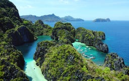 Scenic view of sea bay and mountain islands, Philippines royalty free stock image Scenic view of sea bay and mountain islands, Philippines royalty free stock image