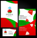 Schablonenauslegungen des Pizzamenüs lizenzfreie abbildung Schablonenauslegungen des Pizzamenüs lizenzfreie abbildung