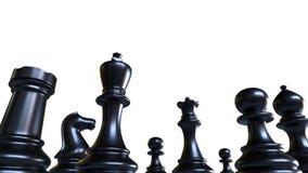Schachfiguren, schwarze Spielzahlen, lokalisiert auf weißem Hintergrund lizenzfreies stockfoto Schachfiguren, schwarze Spielzahlen, lokalisiert auf weißem Hintergrund lizenzfreies stockfoto
