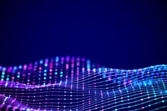 Schallwellen 3D mit farbigen Punkten Große Datenzusammenfassungssichtbarmachung stock abbildung Schallwellen 3D mit farbigen Punkten Große Datenzusammenfassungssichtbarmachung stock abbildung