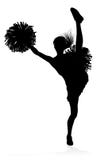 Schattenbild-Cheerleader Lizenzfreie Stockfotos Schattenbild-Cheerleader Lizenzfreie Stockfotos