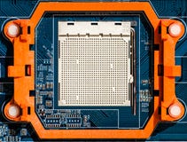 Scheda madre con la scanalatura precisa visibile del connettore del PCI, dissipatore di calore, scanalatura di memoria, incavo de fotografia stock libera da diritti Scheda madre con la scanalatura precisa visibile del connettore del PCI, dissipatore di calore, scanalatura di memoria, incavo de fotografia stock libera da diritti