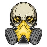 Schedel Schedel met gasmasker Schedel met ademhalingsapparaat vector illustratie Schedel Schedel met gasmasker Schedel met ademhalingsapparaat vector illustratie