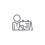Scheduling linear icon concept. Scheduling line vector sign, symbol, illustration. stock illustration Scheduling linear icon concept. Scheduling line vector sign, symbol, illustration. stock illustration