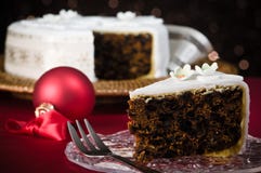 Scheibe des Weihnachtskuchens Scheibe des Weihnachtskuchens
