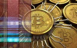schema del chip del bitcoin 3d royalty illustrazione gratis schema del chip del bitcoin 3d royalty illustrazione gratis
