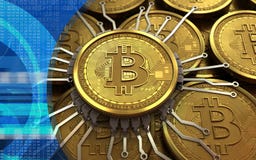 schema del chip del bitcoin 3d royalty illustrazione gratis schema del chip del bitcoin 3d royalty illustrazione gratis