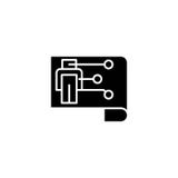 Schema del concetto dell'icona del nero del robot Schema del simbolo piano di vettore del robot, segno, illustrazione illustrazione di stock Schema del concetto dell'icona del nero del robot Schema del simbolo piano di vettore del robot, segno, illustrazione illustrazione di stock
