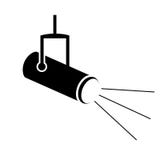 Schijnwerperpictogram in vlakke stijl Lamp vectorillustratie op wit ge?soleerde achtergrond Flitslicht bedrijfsconcept vector illustratie Schijnwerperpictogram in vlakke stijl Lamp vectorillustratie op wit ge?soleerde achtergrond Flitslicht bedrijfsconcept vector illustratie