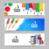 Schilderend Geplaatste Hulpmiddelenbanners vector illustratie Schilderend Geplaatste Hulpmiddelenbanners vector illustratie