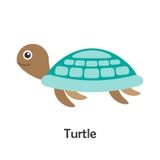 Schildpad in beeldverhaalstijl, mariene kaart met oceaandier voor jong geitje, peuteractiviteit voor kinderen, vectorillustratie vector illustratie Schildpad in beeldverhaalstijl, mariene kaart met oceaandier voor jong geitje, peuteractiviteit voor kinderen, vectorillustratie vector illustratie