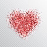 Schitter rood die hart op transparante achtergrond wordt geïsoleerd Gloeiende hartbanner met de Magische deeltjes van het stersto stock illustratie Schitter rood die hart op transparante achtergrond wordt geïsoleerd Gloeiende hartbanner met de Magische deeltjes van het stersto stock illustratie