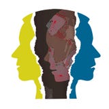 Schizophrenia depression male head silhouettes. Stock Image Schizophrenia depression male head silhouettes. Stock Image