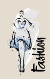 Schizzo della ragazza di modo Illustrazione di modo Modello di moda di disegno royalty illustrazione gratis Schizzo della ragazza di modo Illustrazione di modo Modello di moda di disegno royalty illustrazione gratis