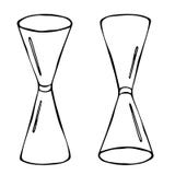 Schizzo della tazza di misurazione del cocktail del Jigger Illustrazione disegnata a mano di vettore isolata su un fondo bianco Fotografia Stock Schizzo della tazza di misurazione del cocktail del Jigger Illustrazione disegnata a mano di vettore isolata su un fondo bianco Fotografia Stock