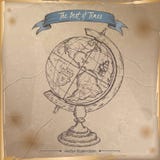 Schizzo disegnato a mano del globo antico disposto su vecchio fondo di carta illustrazione vettoriale Schizzo disegnato a mano del globo antico disposto su vecchio fondo di carta illustrazione vettoriale