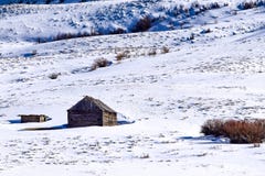 Schnee bedeckte Colorado-Abhang mit Kabine im Winter lizenzfreie stockfotografie Schnee bedeckte Colorado-Abhang mit Kabine im Winter lizenzfreie stockfotografie