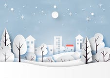 Schnee und Wintersaison mit Naturlandschaft und Landschaft für Papierkunstart der frohen Weihnachten und des guten Rutsch ins Neu lizenzfreie abbildung Schnee und Wintersaison mit Naturlandschaft und Landschaft für Papierkunstart der frohen Weihnachten und des guten Rutsch ins Neu lizenzfreie abbildung