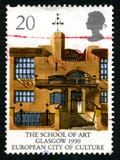 The School of Art in Glasgow UK Postage Stamp royalty free stock photography The School of Art in Glasgow UK Postage Stamp royalty free stock photography