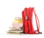School bag. On white including path stock photos School bag. On white including path stock photos