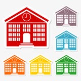 School building sticker icons set royalty free illustration School building sticker icons set royalty free illustration