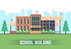 School building. Vector flat education concept stock illustration School building. Vector flat education concept stock illustration