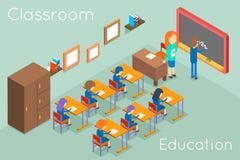 School classroom education isometric concept vector royalty free illustration School classroom education isometric concept vector royalty free illustration