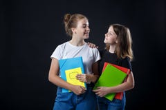 School colledge teenagers girl with stationary books notebooks royalty free stock photos School colledge teenagers girl with stationary books notebooks royalty free stock photos
