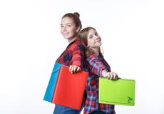 School colledge teenagers girl with stationary books notebooks stock photo School colledge teenagers girl with stationary books notebooks stock photo